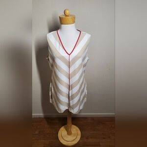 Striped V-Neck Sleeveless Top